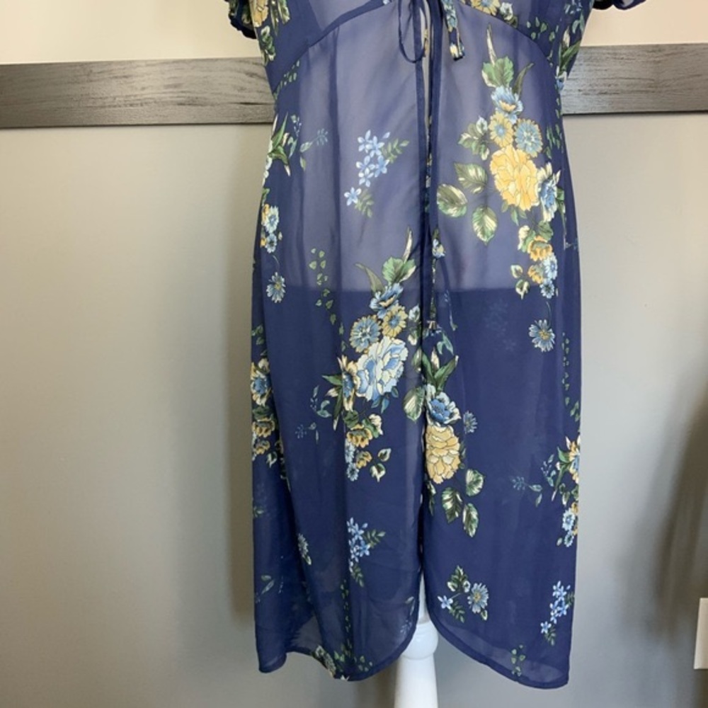 JANETCHUNG tie front long cardigan floral print - Picture 5 of 14